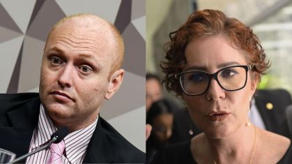 O hacker Walter Delgatti Neto e a deputada federal Carla Zambelli (PL-SP)