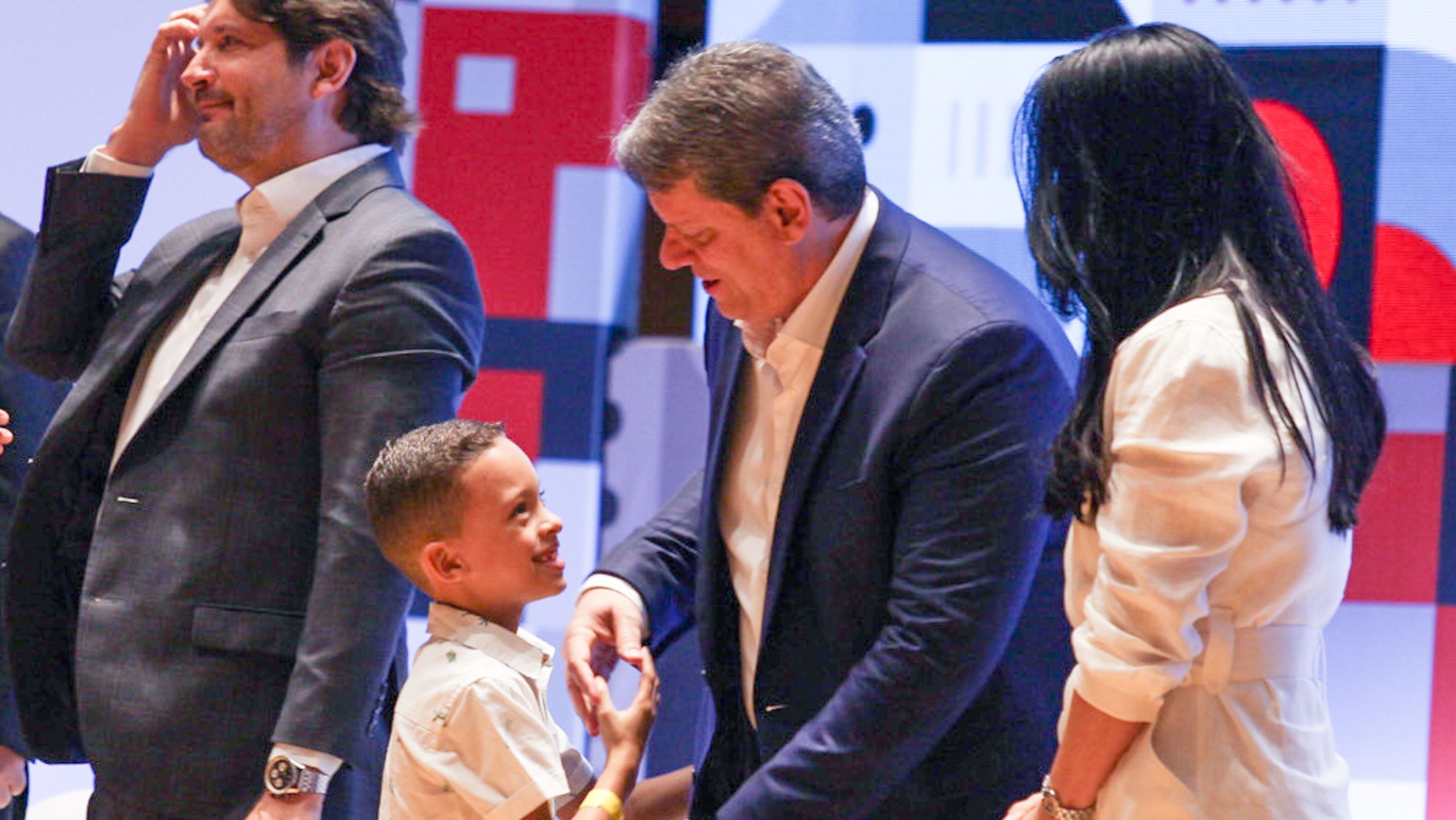 O governador de São Paulo, Tarcísio de Freitas (Republicanos), durante evento sobre alfabetização