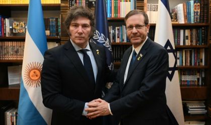 Presidentes da Argentina, Javier Milei, e Israel, Isaac Herzog
