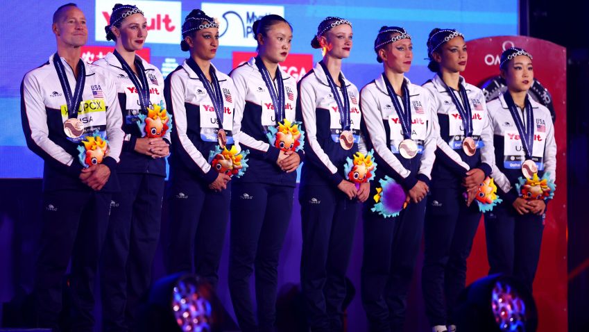 Bill May compete com a equipe mista do Time Estados Unidos no Mundial de Esportes Aquáticos de Doha, onde conseguiu a vaga nos Jogos Olímpicos de Paris 2024 / Maddie Meyer/Getty Images