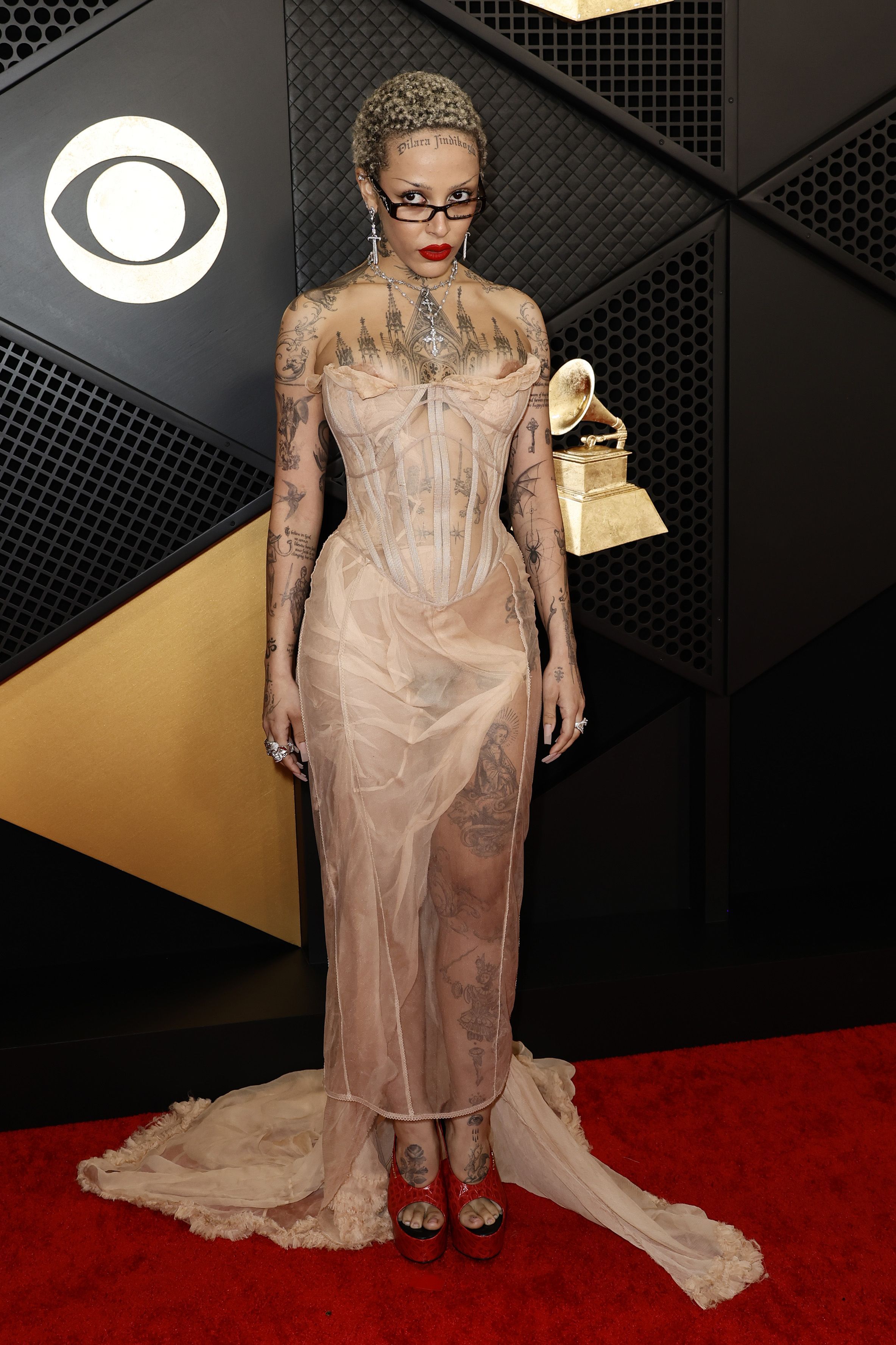 Doja Cat no Grammy 2024/ Frazer Harrison/Getty Images