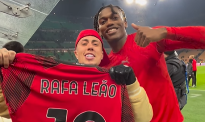 MC Daniel encontra Rafael Leão, do Milan
