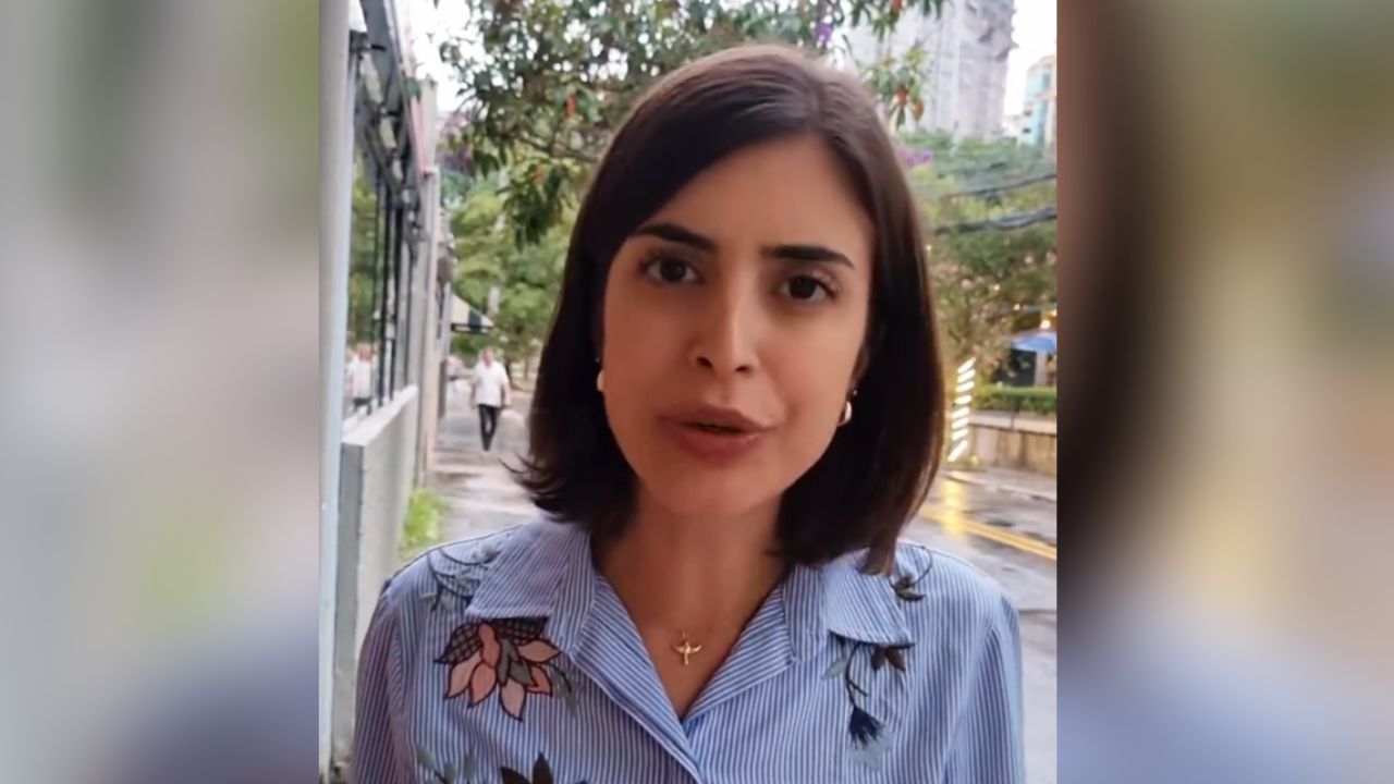 A deputada federal Tabata Amaral, pré-candidata a prefeita de São Paulo, em vídeo compartilhado nas redes sociais