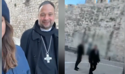 Ultraortodoxo é visto cuspindo em padre cristão em Jerusalém