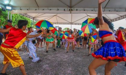 foliões pulam carnaval com adereços típicos do carnaval de pernambuco