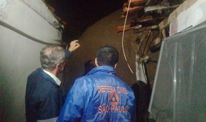 Defesa Civil de São Paulo em casa afetada em Aparecida