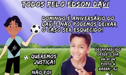 Aniversário de menino desaparecido na praia é marcado por angústia e pedido de respostas