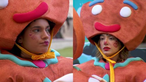 Alane e Beatriz se desentenderam ao fazer uma maquiagem para o Castigo do Monstro.