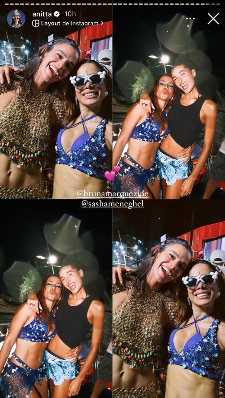 Bruna Marquezine e Sasha Meneghel curtem Bloco da Anitta em Salvador / Reprodução/Instagram