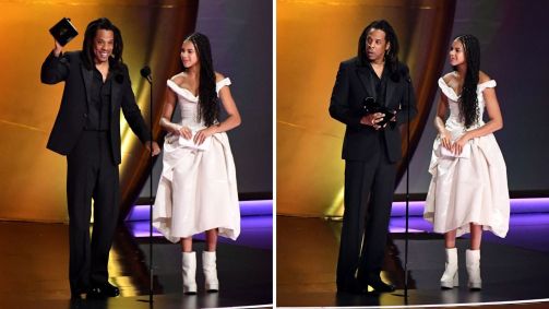 Blue Ivy e Jay-Z no Grammy Awards