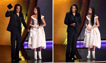 Blue Ivy e Jay-Z no Grammy Awards