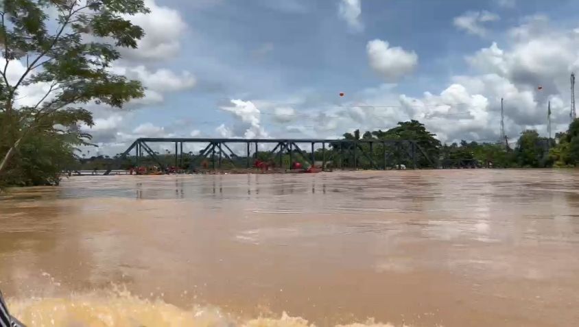 Cerca de 75% de Brasileia, no Acre, é afetada pelos alagamentos/ Reprodução