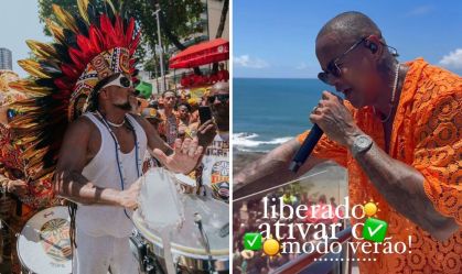 Carlinhos Brown e Léo Santana no Arrastão da Quarta-Feira de Cinzas