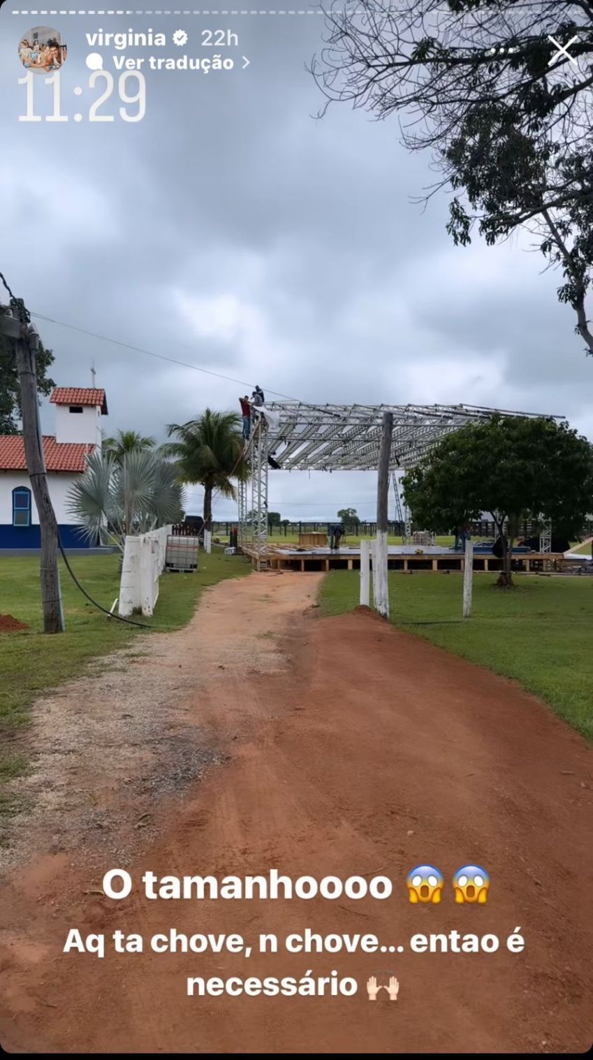Influenciadora mostrou estrutura que está sendo montada na fazenda do sogro / Reprodução/Instagram
