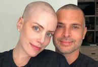 Marido de Fabiana Justus raspa a cabeça em apoio à esposa: "Meu porto seguro"
