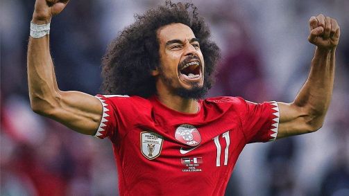 Akram Afif marcou os três gols que garantiram o título do Catar na Copa da Ásia