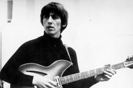 Guitarrista George Harrison por volta de 1965