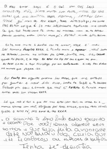 Carta da família para Giovanna no BBB24 / Globo