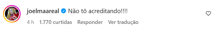 Joelma comenta em post de Pedro Sampaio / Reprodução/ Instagram