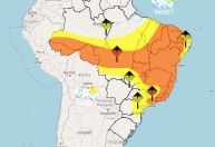 Quatro regiões do Brasil estão em alerta para chuvas intensas e tempestades