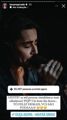 Lauana Prado comemorou números da canção "Haverá Sinais" / Reprodução/Instagram