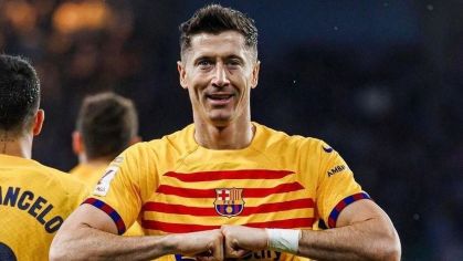 Lewandowski foi o destaque na vitória do Barcelona