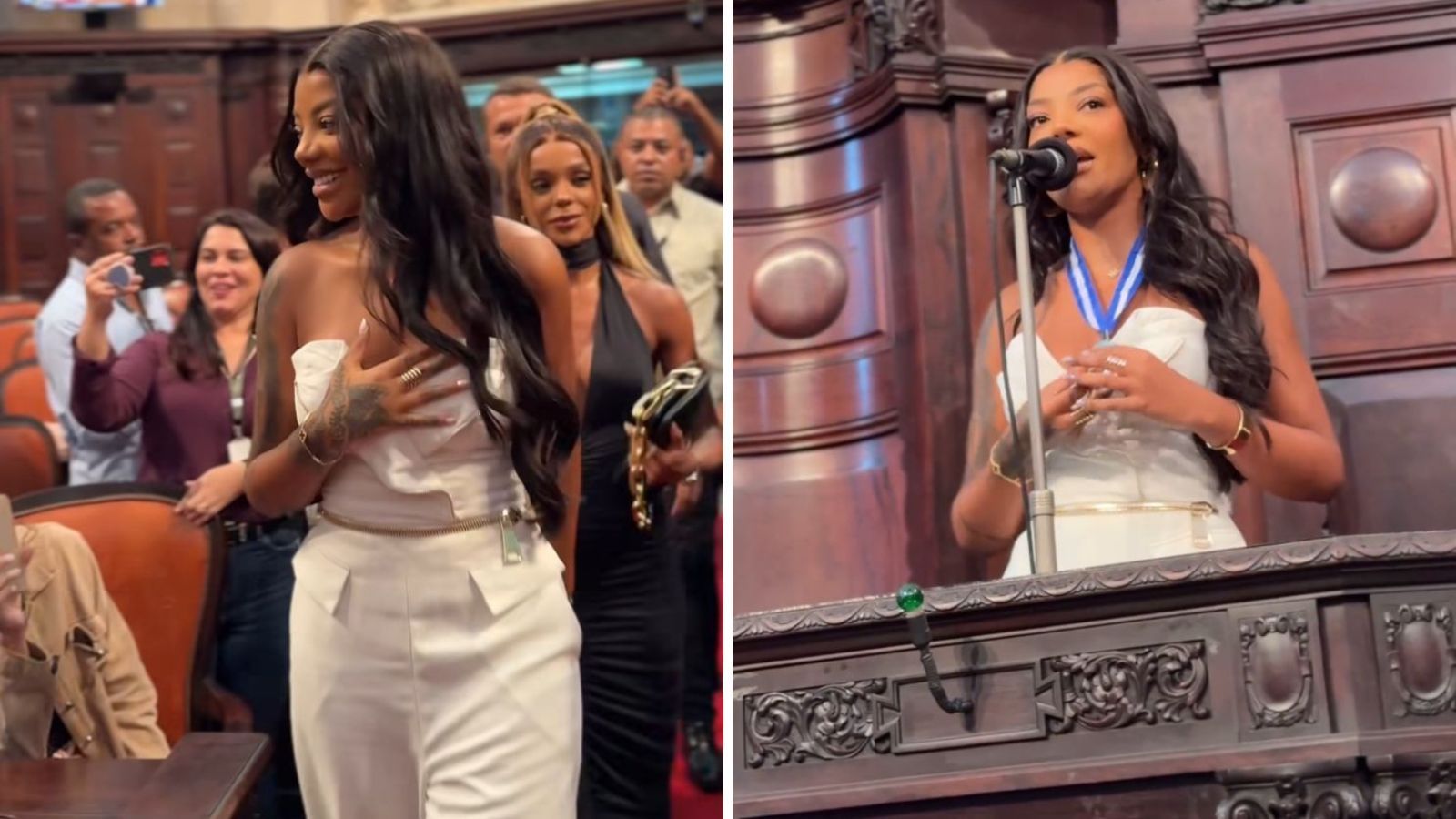 Ludmilla recebendo Medalha Tiradentes / Reprodução/Ludmilla/Instagram