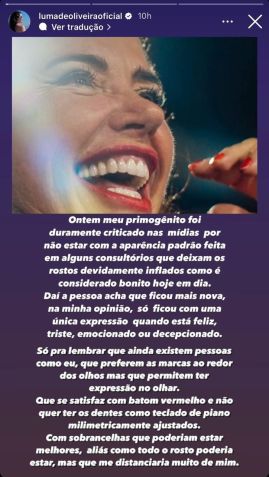 Luma de Oliveira se manifestou nas redes após Thor Batista ser criticado por sua aparência / Reprodução/Instagram