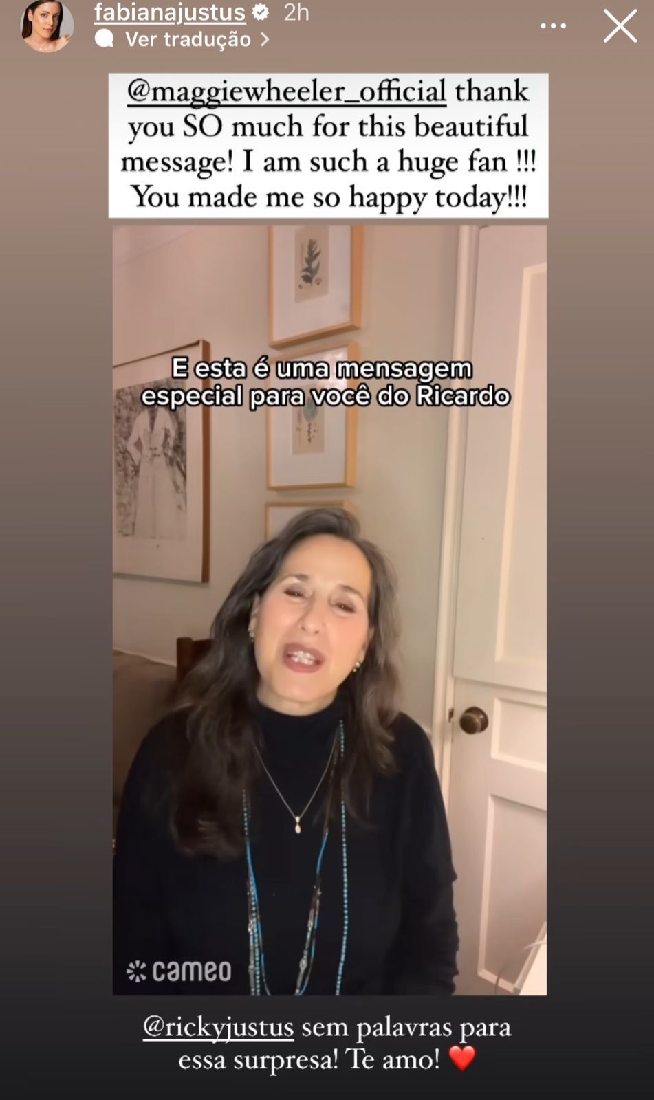 Maggie Wheeler, intérprete de Janice em "Friends", manda recado para Fabiana Justus / Reprodução/Instagram