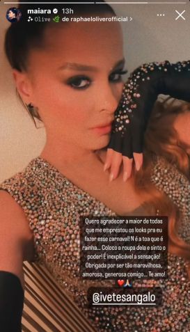 Maiara agradeceu Ivete Sangalo e se declarou para a cantora / Reprodução/Instagram