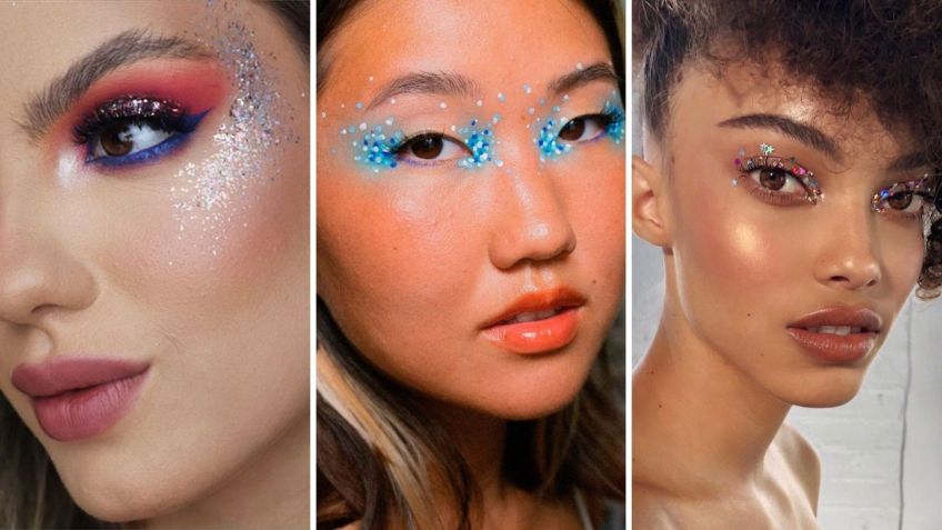Maquiagem com glitter para o Carnaval / Reprodução/Pinterest/Arquivo Pessoal/Júlia Cavalheiro
