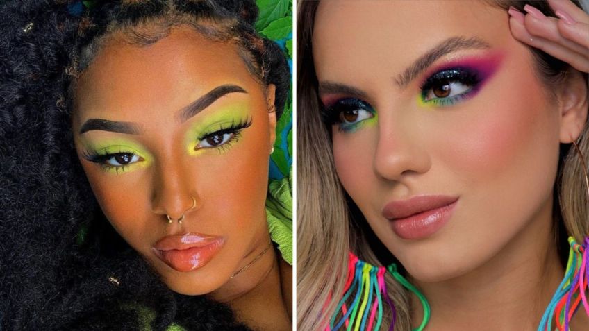 Maquiagem neon para o Carnaval / Reprodução/Pinterest/Arquivo Pessoal/Júlia Cavalheiro