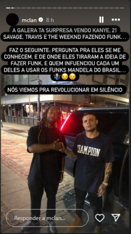 MC Lan disse ter sido o responsável por mostrar o funk ao rapper Ty Dolla Sign./ Reprodução/ Instagram