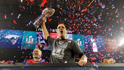 Tom Brady celebra a conquista do Super Bowl