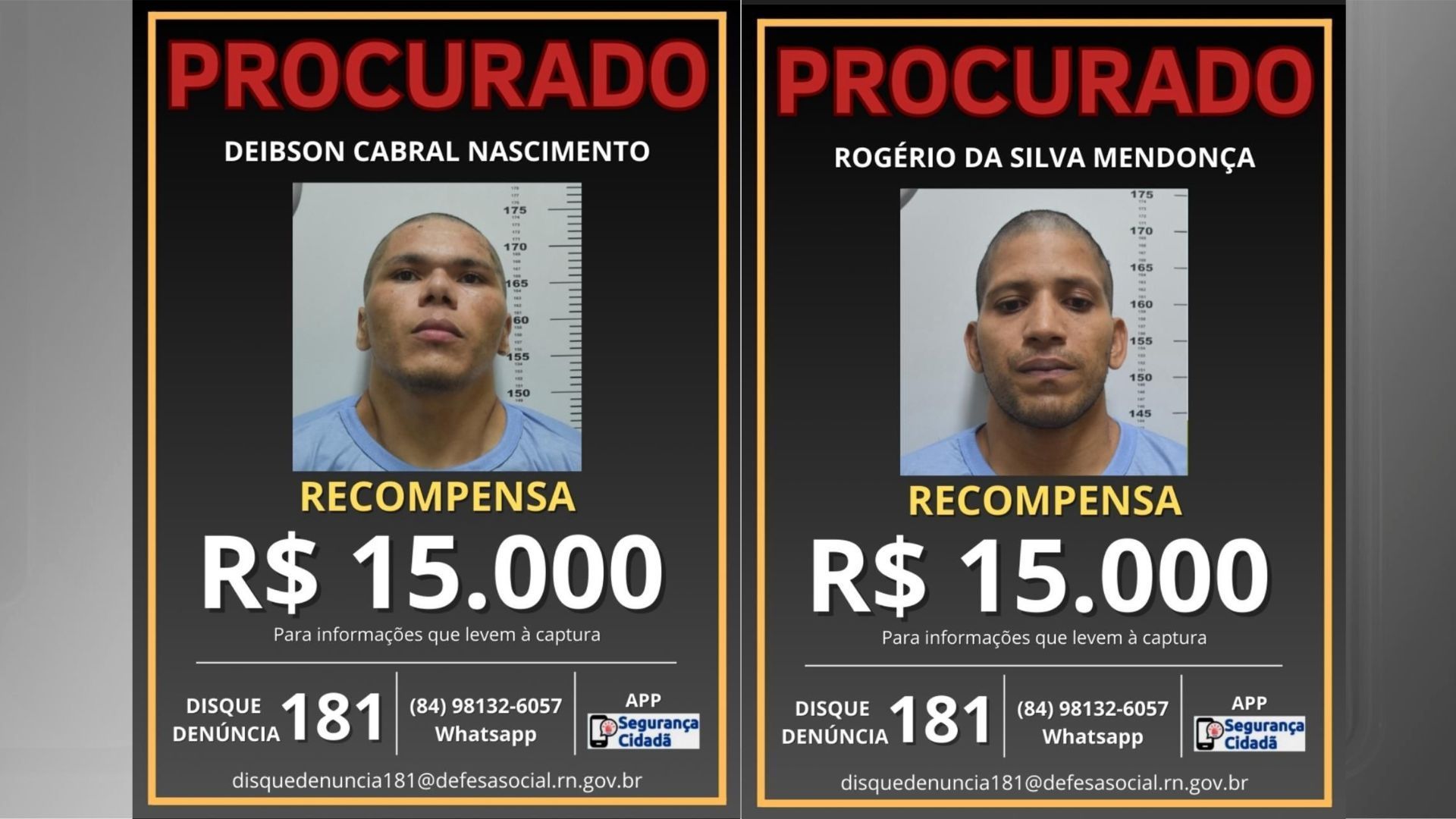 Procurados da penitenciária de segurança máxima de Mossoro (RN) / Reprodução