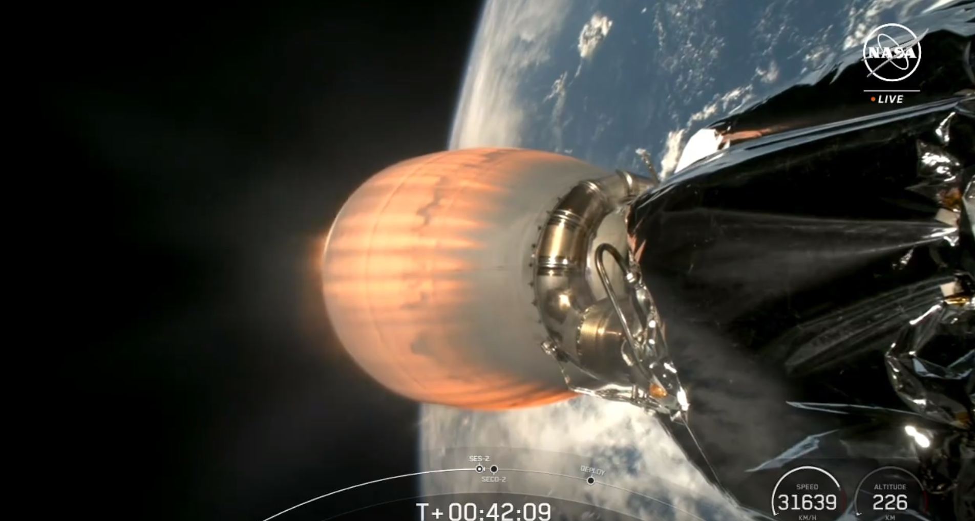 O módulo lunar Odysseus, desenvolvido pela empresa Intuitive Machines, com sede em Houston, é lançado no topo de um foguete SpaceX Falcon 9 em Cabo Canaveral, Flórida, em 15 de fevereiro de 2024