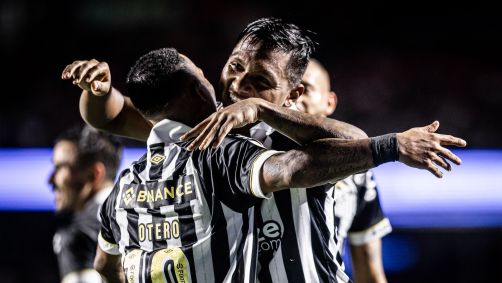 Santos comemora gol contra o São Paulo no MorumBIS