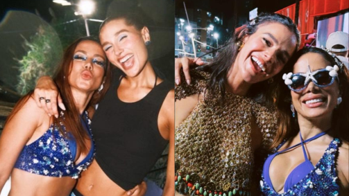 Sasha e Bruna Marquezine ao lado de Anitta