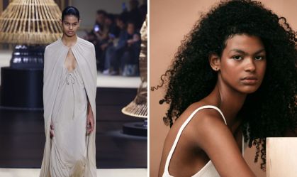 Modelo brasileira Stephane Kumm desfila pela Dior em Paris