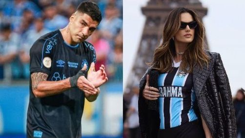 Suárez elogiou Alessandra Ambrosio que posou com camisa do Grêmio na semana de moda de Paris