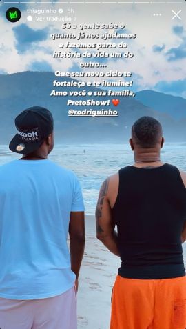 Thiaguinho compartilhou uma mensagem de aniversário para Rodriguinho, que está no BBB24 / Reprodução/Instagram