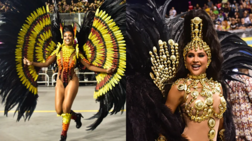 Pâmella Gomes foi a Rainha da Bateria da Tom Maior e Mileide Mihaile foi a rainha da Independente Tricolor