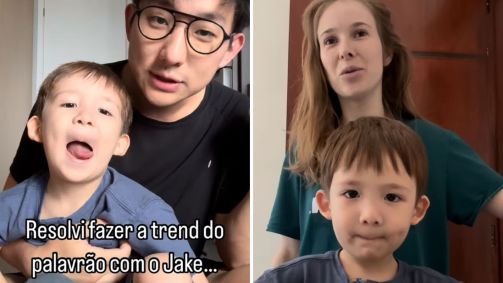 Pyong Lee faz "trend do palavrão com o filho" e mãe reprova