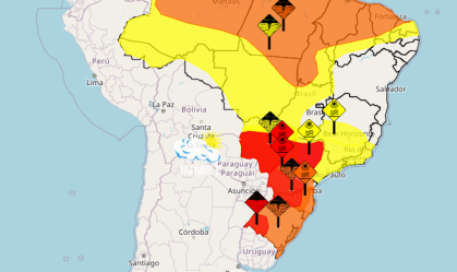 Áreas com risco neste final de semana