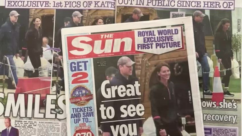 Kate Middleton é vista saindo de mercado em Windsor, ao lado do marido, segundo o The Sun / REUTERS