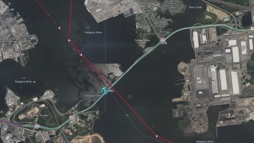 Imagem de satélite mostra local do impacto na ponte Francis Scott Key / LSEG via Reuters