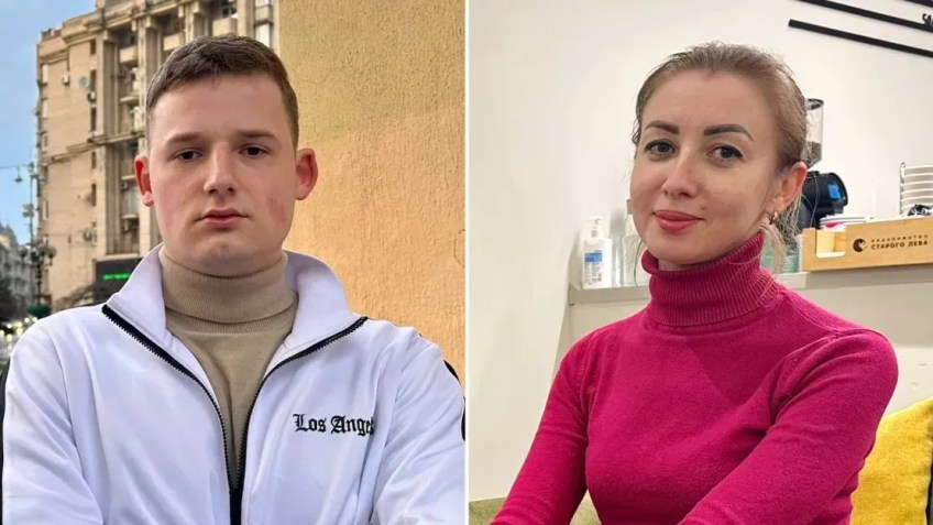 Mykola Lyapin, à esquerda, e Kateryna Bilokon / CNN