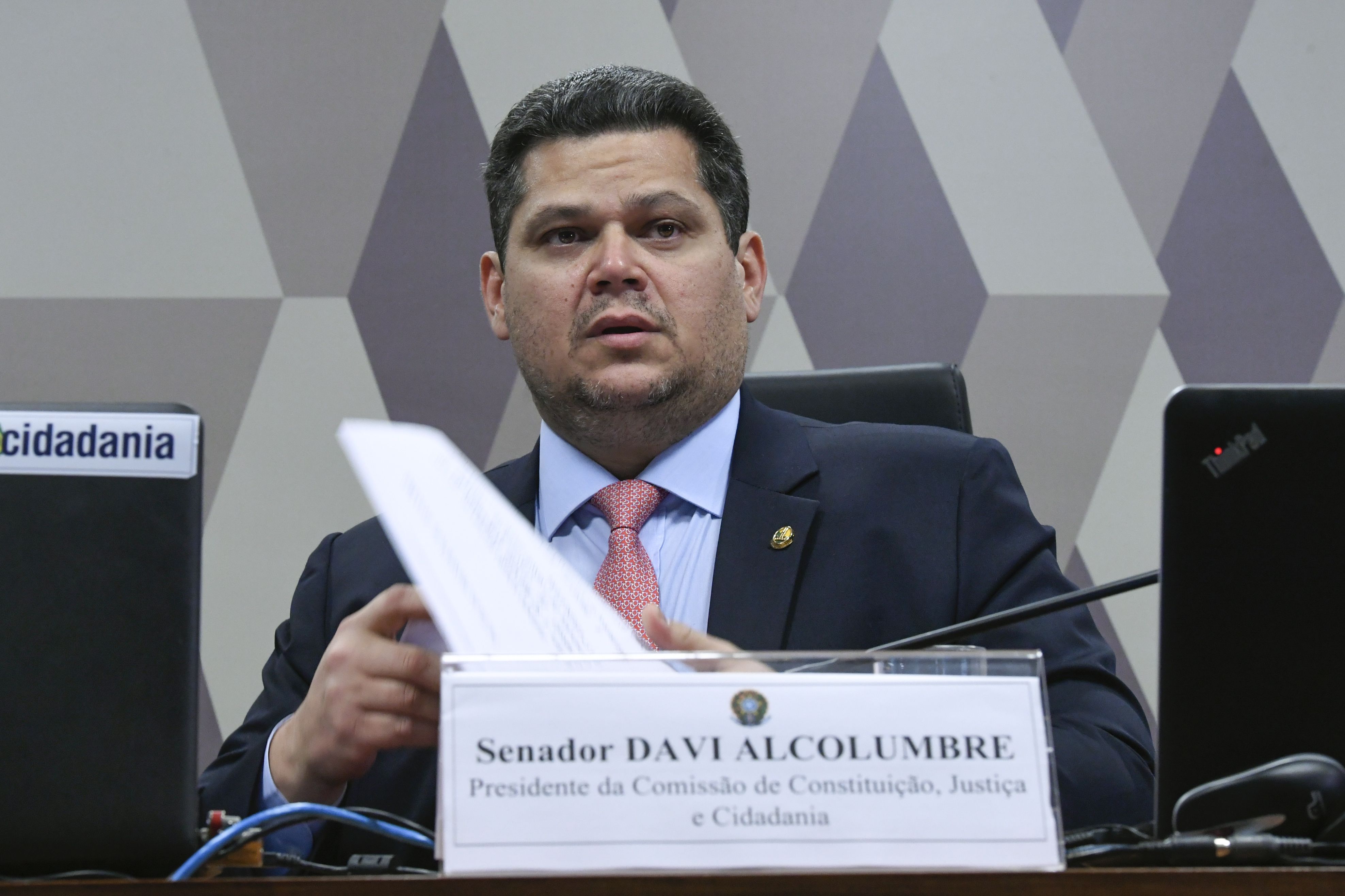 O senador Davi Alcolumbre (União-AP), presidente da CCJ Foto: Edilson Rodrigues/Agência Senado