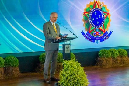 O ministro da Defesa, José Múcio, em cerimônia de cumprimento dos oficiais-generais ao presidente da República, em Brasília