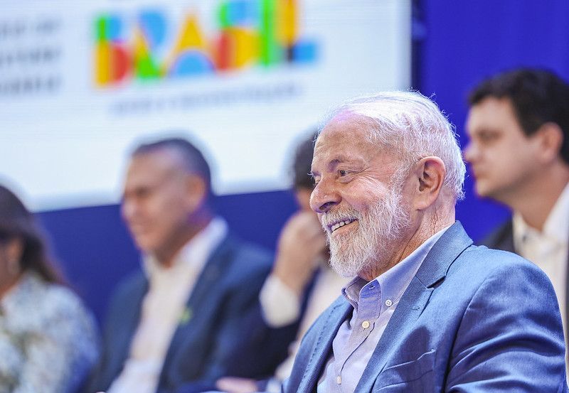 Presidente da República, Luiz Inácio Lula da Silva, durante a cerimônia de inauguração do Complexo Mineroindustrial de Serra do Salitre. Serra do Salitre - MG